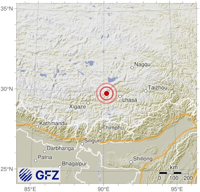 31-3-68

04:44 แผ่นดินไหวขนาด 4.5 (mb) ลึก 10 กม.พิกัด 90.20°E 29.87°N เขตปกครองตนเองทิเบต

geofon.gfz.de/eqinfo/event.p…
