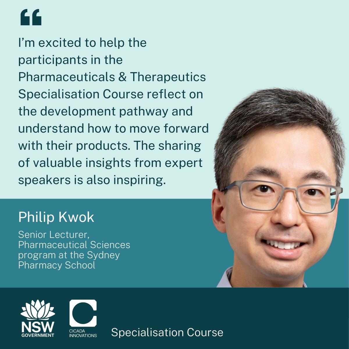 NSW Medical Research (@medresearchnsw) on Twitter photo Join our FREE (for NSW-based participants) Pharmaceuticals & Therapeutics Specialisation course as part of <a href="/NSWHealth/">NSW Health</a> Commercialisation Training Program. Delivered in partnership with Sydney Pharmacy School <a href="/Sydney_Uni/">University of Sydney</a>.
cicadainnovations.com/programs/ctp-s…
#pharma #commercialisation Join our FREE (for NSW-based participants) Pharmaceuticals & Therapeutics Specialisation course as part of <a href="/NSWHealth/">NSW Health</a> Commercialisation Training Program. Delivered in partnership with Sydney Pharmacy School <a href="/Sydney_Uni/">University of Sydney</a>.
cicadainnovations.com/programs/ctp-s…
#pharma #commercialisation