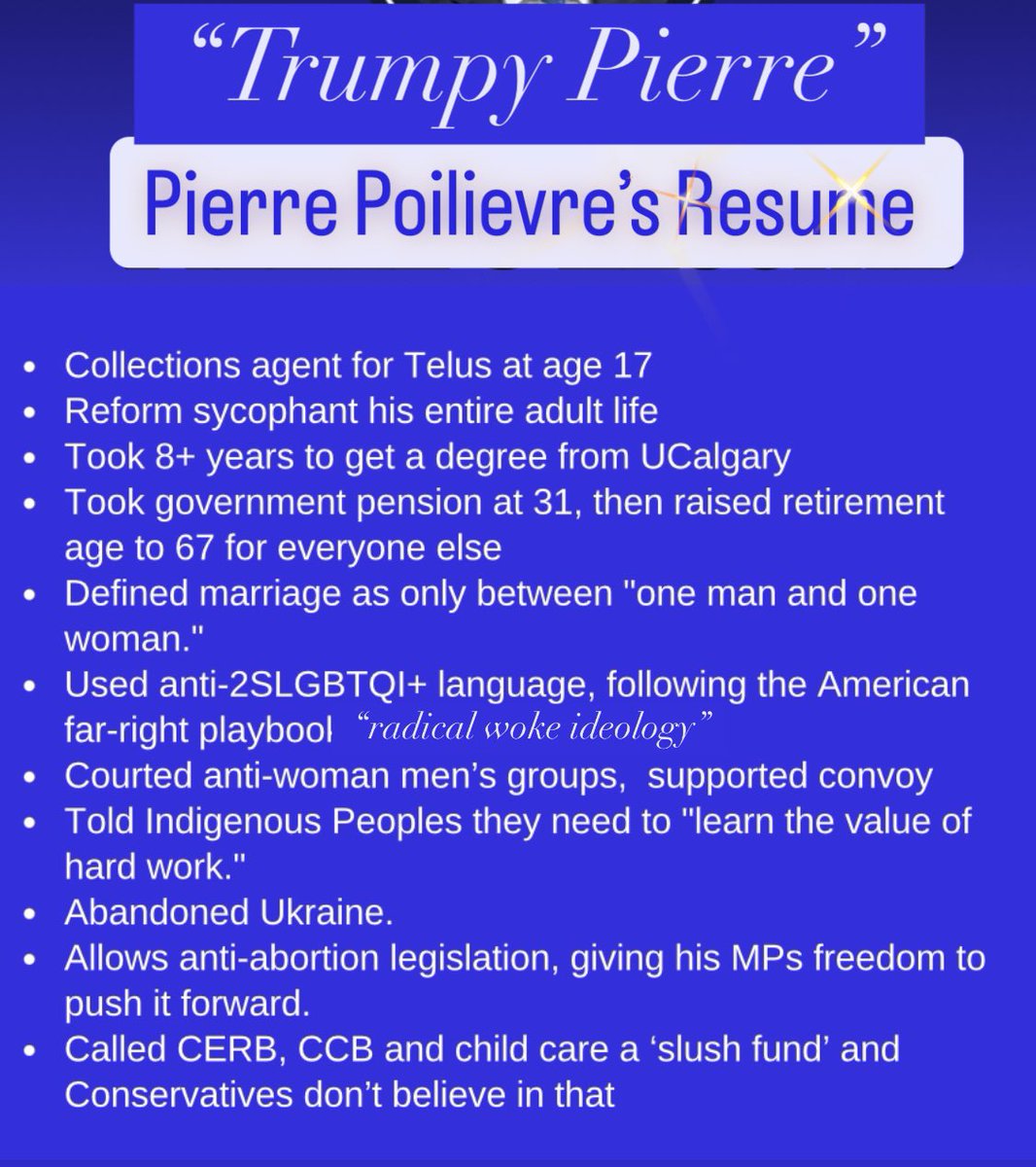SuburbanPolly's tweet photo. Here’s just a snippet of Pierre’s resume. ⬇️
I’ll take Carney any day!
Installed by Modi, all Pierre has is slogans and lies.
#NeverPoilievre #WomenAgainstPoilevre #ModiPuppet #cdnpoli https://t.co/PolmPx20Kn