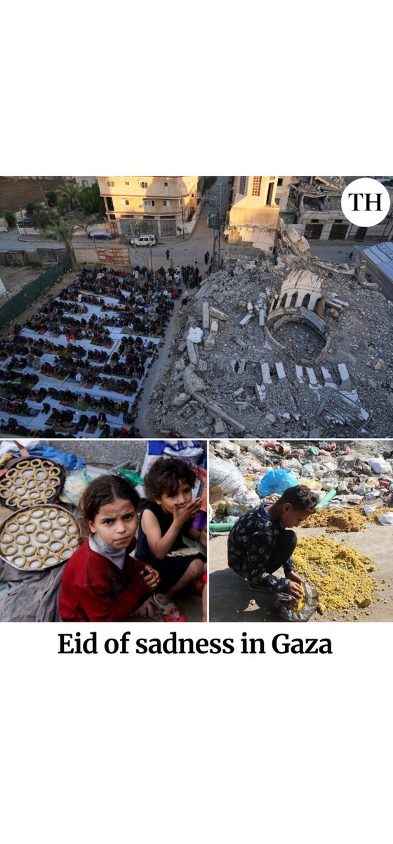 AnjaliLearn's tweet image. Eid of sadness in gaza ......!!😞
Many Palestinians prayed outside demolished mosques to mark the end of the Muslim fasting month of Ramadan. 
#endofhumanity
#war
#gazaisarel 
#Palestinians 
#2025
#humanloss
#natureloss