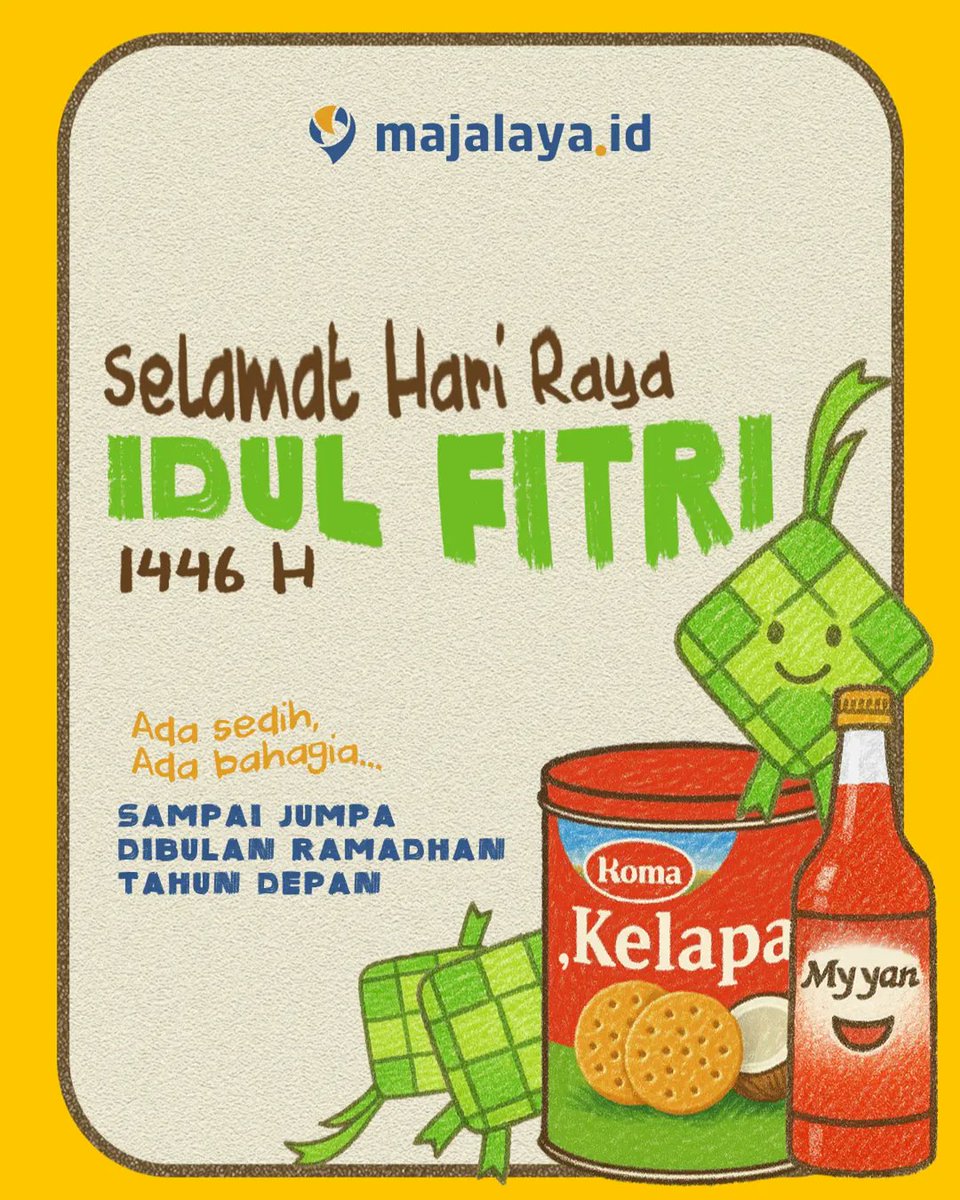 MajalayaID's tweet photo. Selamat berhari raya, teman - teman.
Selamat bersilaturahmi, maaf-maafan. Syawal ini semua dimulai lagi, semangat yaa untuk segala hal yang baik!!!

Segenap redaksi dan tim MajalayaID mau minta maaf. Segala khilaf netizen juga sudah kami maafkan 😁

Selamat ngupat dan ngopor 🤗 https://t.co/hvBz8XB7m4