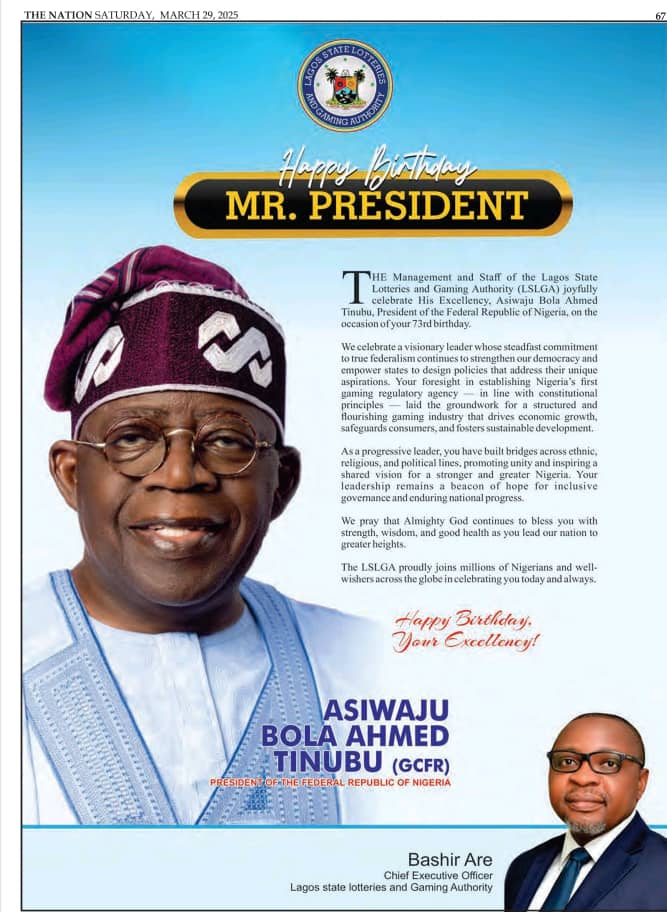 Bashir Are, CEO-Lagos Lotteries & Gaming Authority tweet media