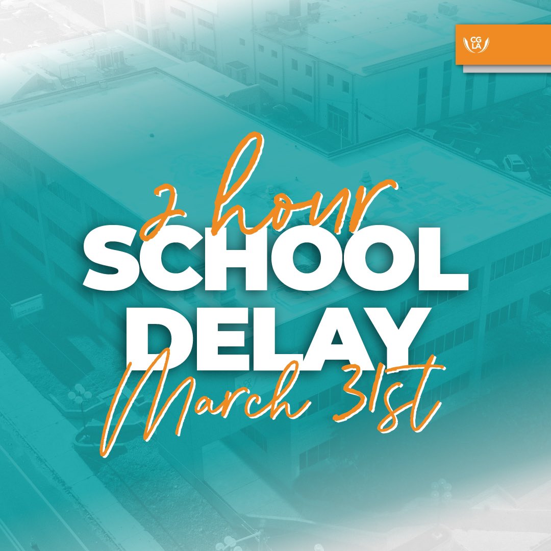 Due to the threat of inclement weather we will operate on a 2-hour delay tomorrow, March 31st.

All 11 and 12 month employees are to report to campus by 9am (please ensure safe traveling conditions prior to reporting to campus).