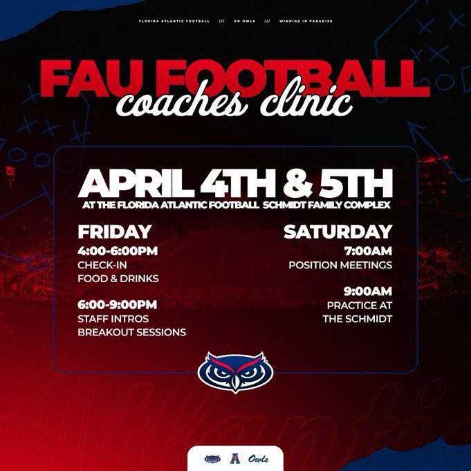 Harrison Hanna (@hthannafau) on Twitter photo Less than a week away! Will be a great night with <a href="/FAUFootball/">Florida Atlantic Football</a> coaches! #ATFA Less than a week away! Will be a great night with <a href="/FAUFootball/">Florida Atlantic Football</a> coaches! #ATFA