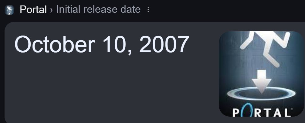 Reminder that this year Super Mario Galaxy, TF2, Portal, and myself will ne old enough to fuck your mom