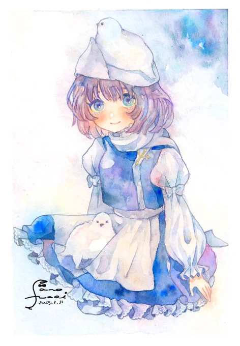 レティ・ホワイトロック(とライチョウ) 水彩リハビリリクエスト 