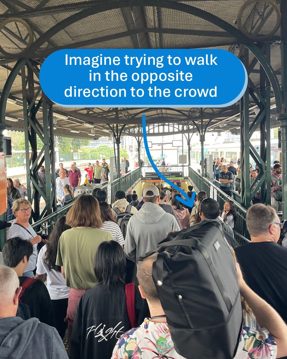 Streets Alive Glen Eira (@streetsalivege) on Twitter photo Had to change trains at Caulfield last weekend? Imagine trying to walk or roll against that crowd … yeah, no thanks. 🚶♂️🚧
A new concourse would fix this - giving everyone more space and better access.
✍️ Sign our petition & let's get this fixed:buff.ly/jPsXL8q Had to change trains at Caulfield last weekend? Imagine trying to walk or roll against that crowd … yeah, no thanks. 🚶♂️🚧
A new concourse would fix this - giving everyone more space and better access.
✍️ Sign our petition & let's get this fixed:buff.ly/jPsXL8q