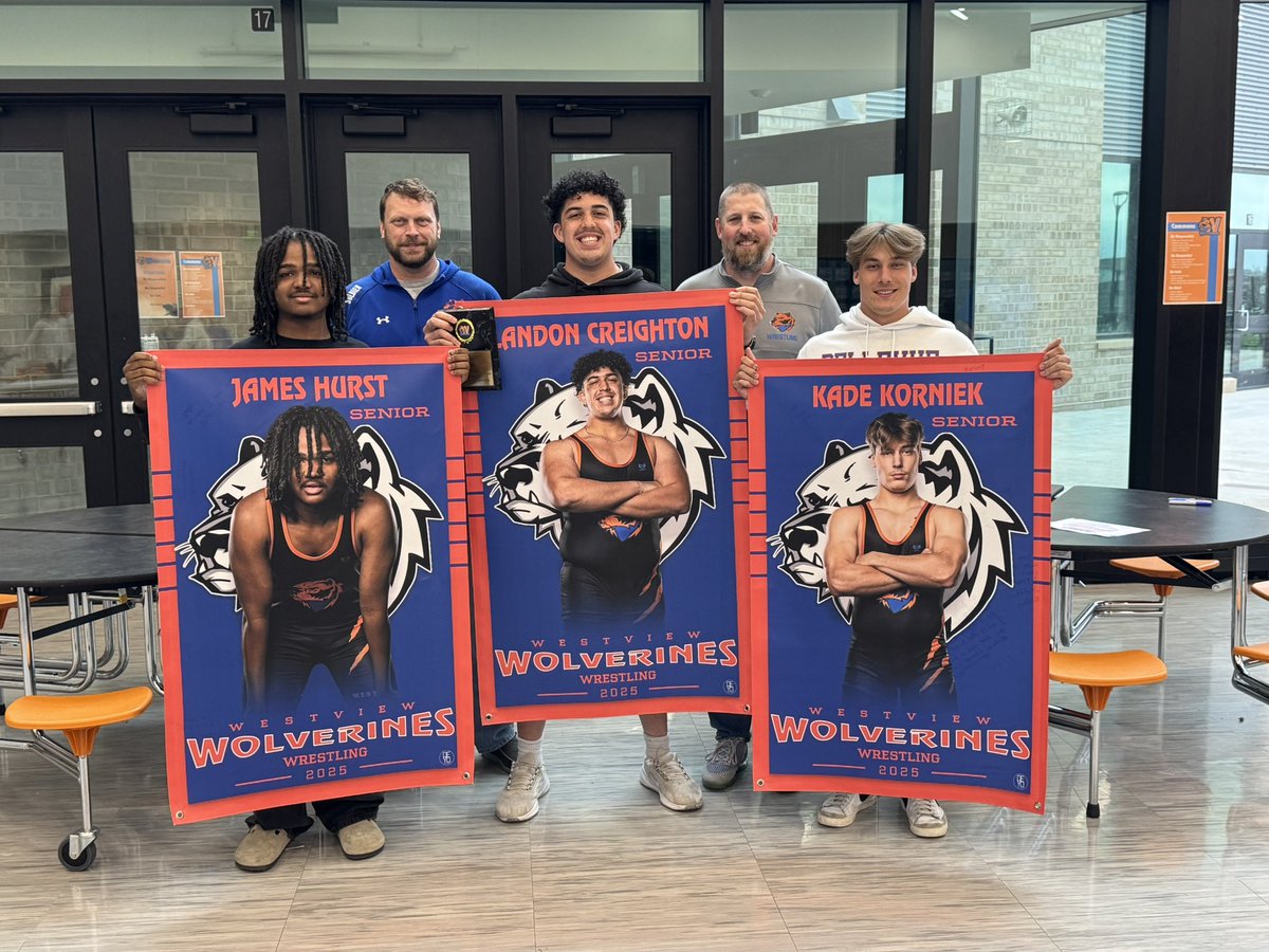 Celebrating the young men in our program! We want to start by thanking our three seniors James, Landon, and Kade

Award Winners 
Most improved: Hayden McKeever
Newcomer: Aiden Dodd
JV wrestler: Matt Richey
Wolverine Award: Leo Garcia
Most Outstanding: Landon Creighton