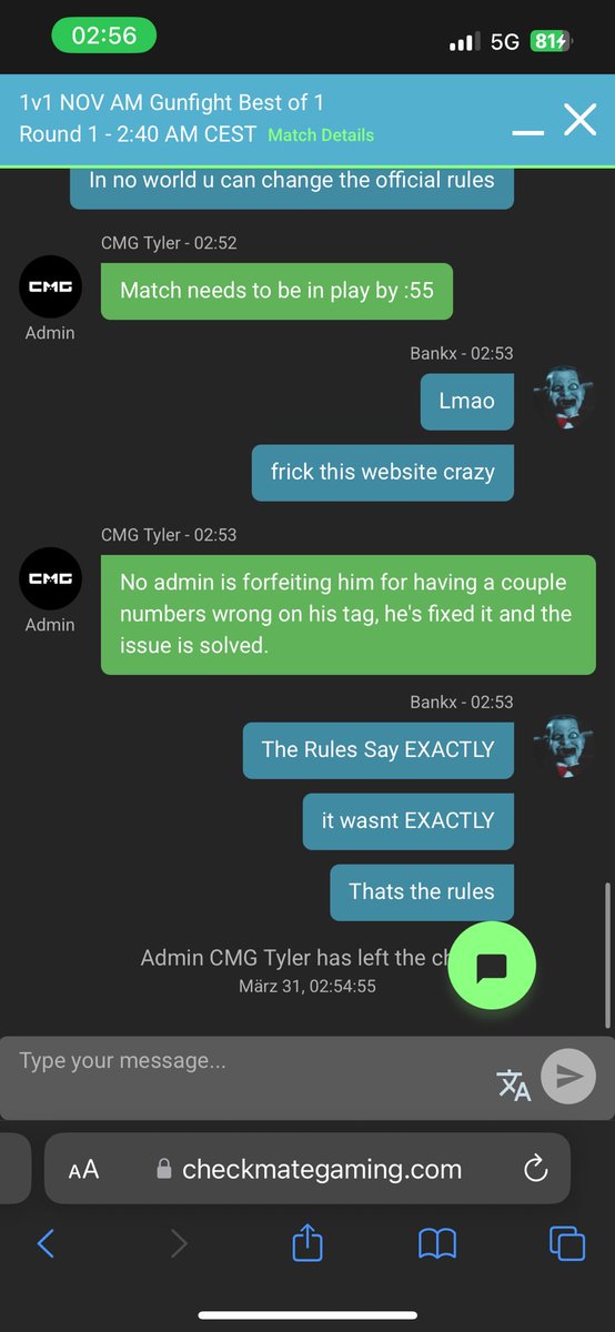 whosbankx's tweet photo. @CMG_Esports Tyler dont know ur own Rules btw https://t.co/c4Yspr4iVF
