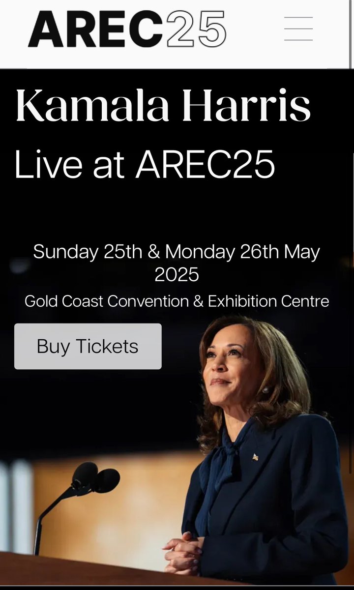 lol Kamala Harris is speaking at the Australian Real Estate Conference this year