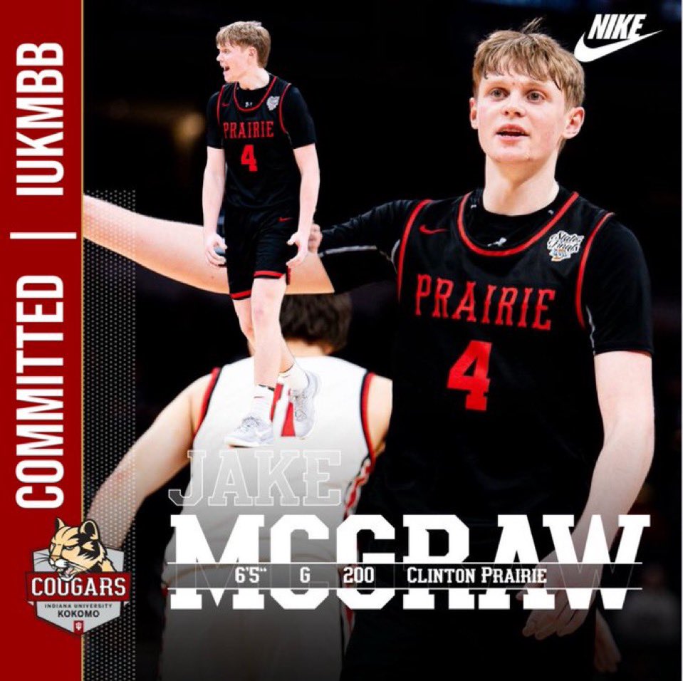 2025 G Jake McGraw (Clinton Prairie HS) firms his commitment to Coach Elchelbarger and the IUK Cougars. Congrats Jake! McGraw is the 3rd commitment for Hoosier State’s class of ‘25! #AnotherOne