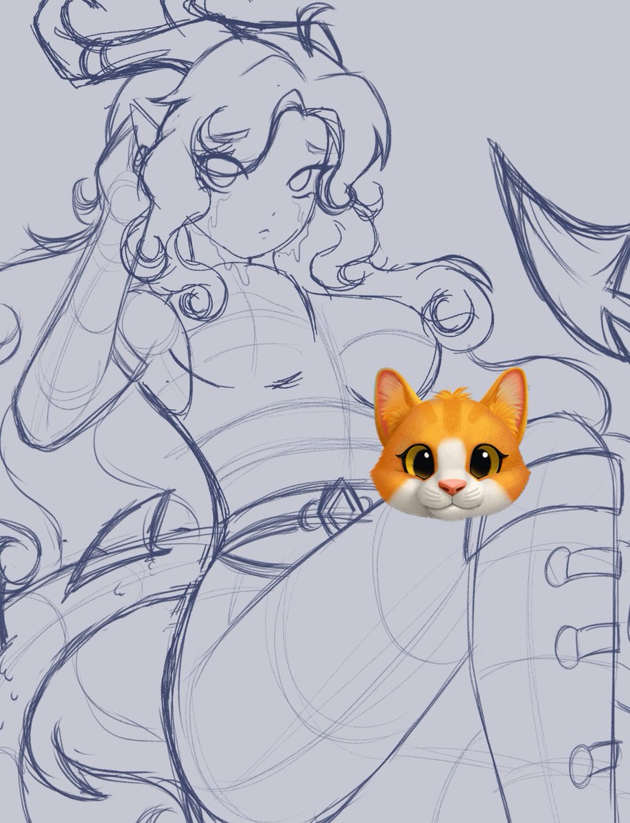 I'm still alive just posting this sketch as a proof that I'm still doing art and currently finishing some of my lists.

Have this sketch of my Minecraft OC Chrysis she's a Blind Tiefling 
#KitsumeButterfly