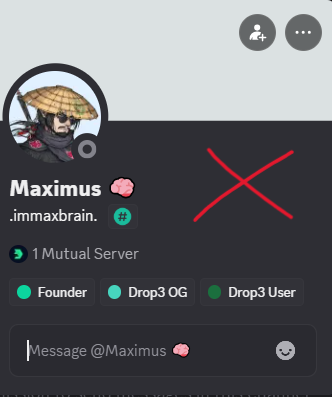pers3a's tweet photo. @Drop3io Discord has been hacked and now the hacker posted a claiming link of drop if you link your wallet to the link posted, disconnect immediately https://t.co/baoCaJrRQe