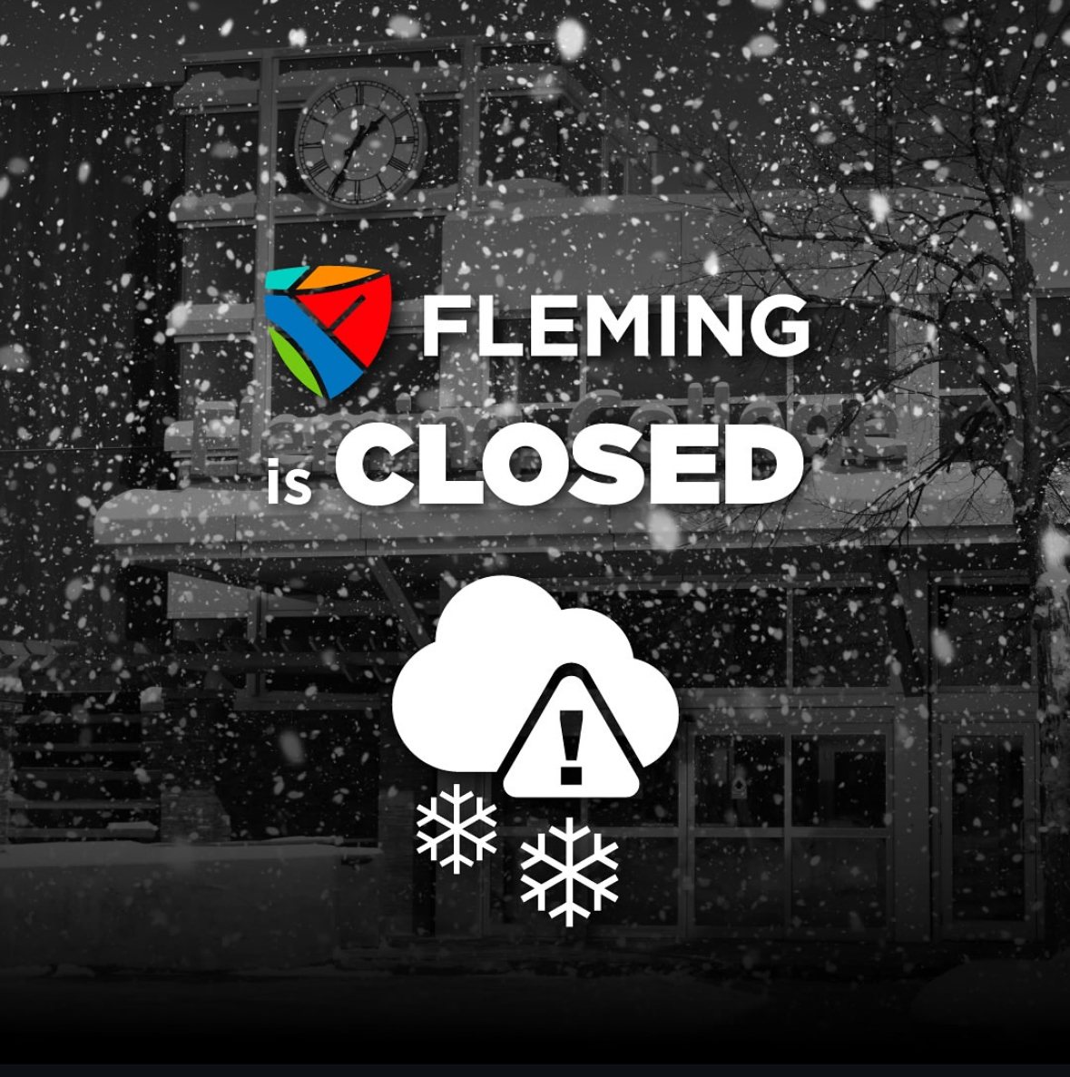 Due to the inclement weather, intermittent power outages and internet connectivity issues - all campuses will be closed on Monday, March 31 and all in-person classes will be cancelled and moved online where possible. Please check back for more updates.