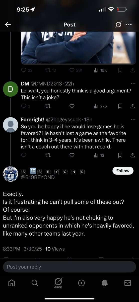 DM (@dmnd2013) on Twitter photo Hey <a href="/2bogeyssuck/">Foreright!</a> since that loser <a href="/B10BEYOND/">🇧 🔟🇧 🇪 🇾 🇴 🇳 🇩</a> blocked me after completely changing his position and admitting I was right, your argument also made 0 sense. Saying a coach should win SOME games as an underdog in no way means you’re ok with him losing games he shouldn’t. Hey <a href="/2bogeyssuck/">Foreright!</a> since that loser <a href="/B10BEYOND/">🇧 🔟🇧 🇪 🇾 🇴 🇳 🇩</a> blocked me after completely changing his position and admitting I was right, your argument also made 0 sense. Saying a coach should win SOME games as an underdog in no way means you’re ok with him losing games he shouldn’t.