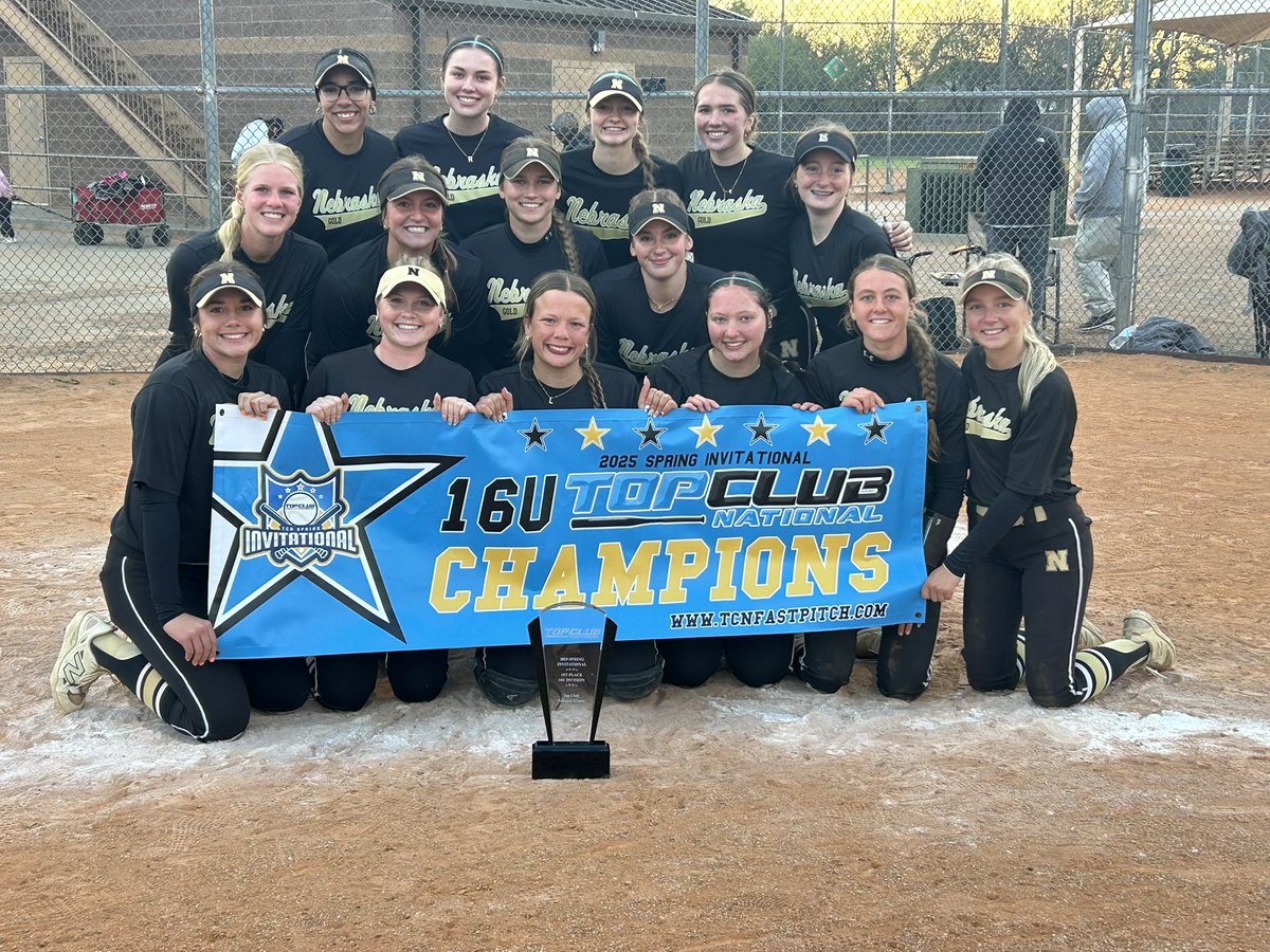 Nebraska Gold 16U - National (@negold08s) on Twitter photo Not a bad way to start our season!
7-1 record & <a href="/TCNfastpitch/">Top Club National Fastpitch Events</a> Spring Invite Champs after a 5-0 Sunday capped w/a 9-1 ‘W’ in the 🛳️!
<a href="/BrookeOchsner1/">Brooke Ochsner</a> 3H, 2 2B, 3 RBI
<a href="/LainiMichaelis/">Laini Michaelis</a> 2H, RBI
<a href="/BNoerrlinger/">Brenly Noerrlinger</a> 2H, 3B, 2RBI
<a href="/KFerguson2008/">Kendall Ferguson</a> 2B
<a href="/EmersonBoyer26/">Emerson Boyer</a> 2B
<a href="/Alisha_McMurtry/">Alisha McMurtry</a> 💣, 2RBI Not a bad way to start our season!
7-1 record & <a href="/TCNfastpitch/">Top Club National Fastpitch Events</a> Spring Invite Champs after a 5-0 Sunday capped w/a 9-1 ‘W’ in the 🛳️!
<a href="/BrookeOchsner1/">Brooke Ochsner</a> 3H, 2 2B, 3 RBI
<a href="/LainiMichaelis/">Laini Michaelis</a> 2H, RBI
<a href="/BNoerrlinger/">Brenly Noerrlinger</a> 2H, 3B, 2RBI
<a href="/KFerguson2008/">Kendall Ferguson</a> 2B
<a href="/EmersonBoyer26/">Emerson Boyer</a> 2B
<a href="/Alisha_McMurtry/">Alisha McMurtry</a> 💣, 2RBI