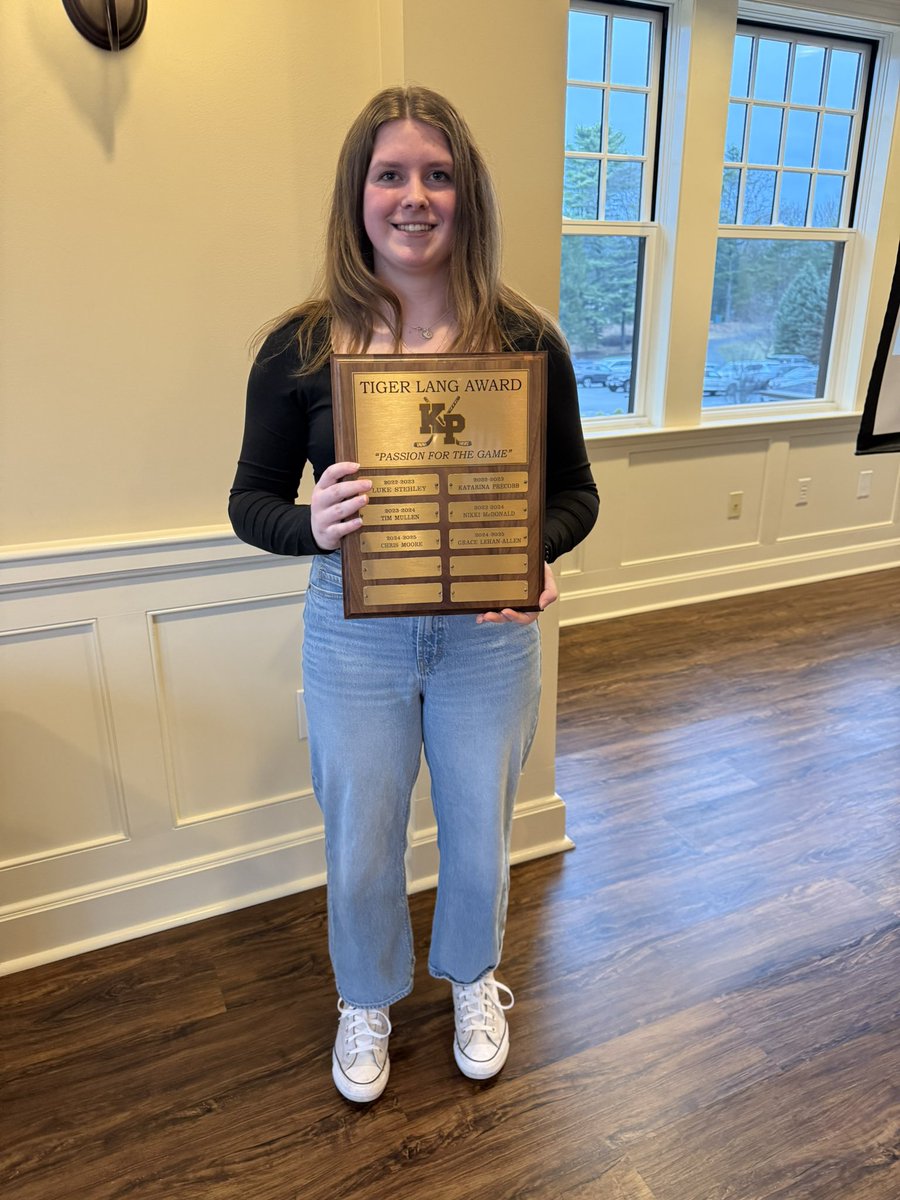 Third annual Tiger Lang award  how to Grace Lehan Allen, the team is so thankful for this award and scholarship , Congrats Grace 
Ty