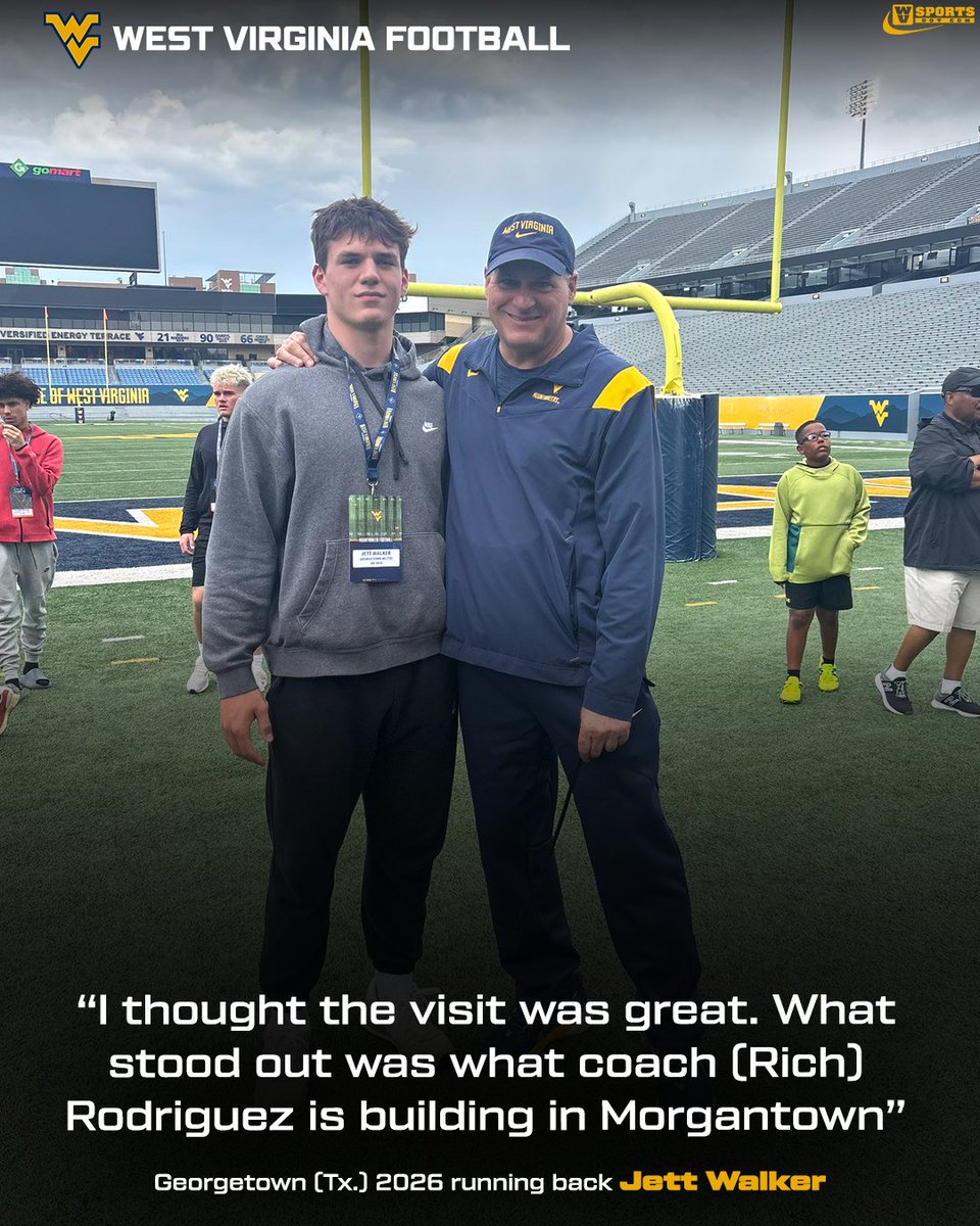 Interview 👉 gowvu.us/tmo

2026 RB Jett Walker visited #WVU and left impressed. He’s set to return for an official visit this summer. #HailWV