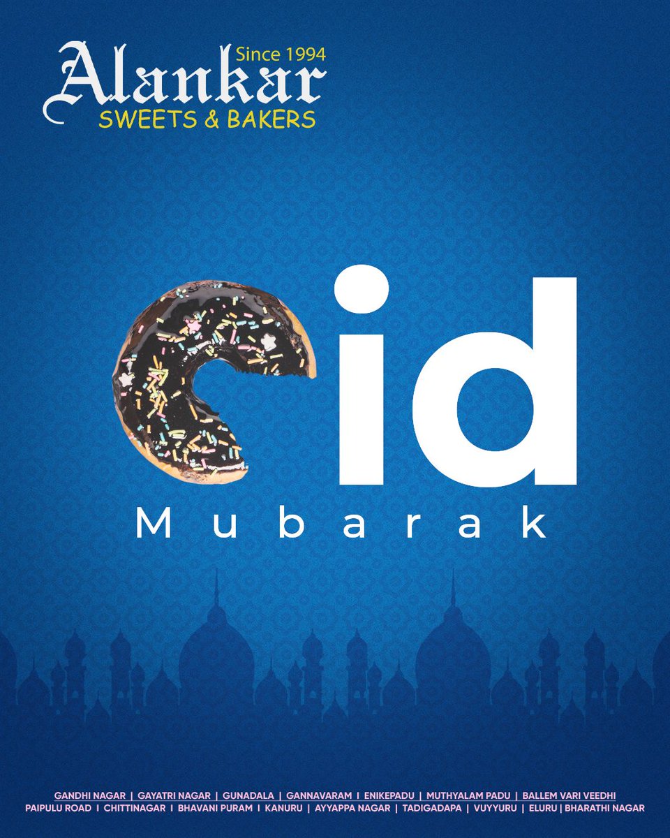 AlankarBakery's tweet image. 🌙 Eid Mubarak! May your day be as sweet as our treats! Celebrate with love, joy, and delightful flavors. 💖🎉

#EidMubarak #SweetCelebrations #AlankarSweets #AlankarBakers #Vijayawada #RamadanKareem