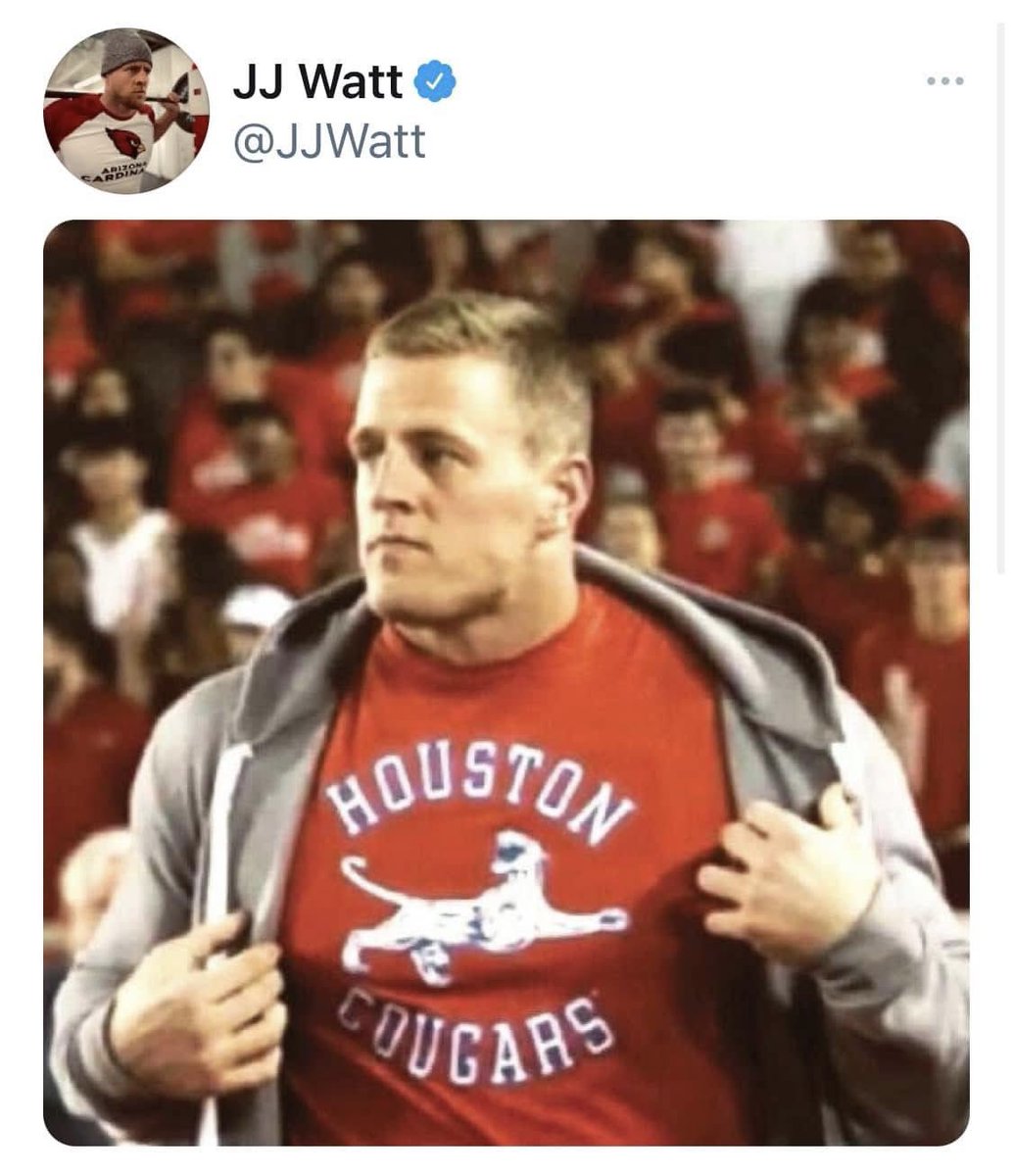 Hey <a href="/JJWatt/">JJ Watt</a>. Will you be bringing it out again in support of <a href="/UHCougarMBK/">Houston Men's Hoops 🏀 🐾</a>?