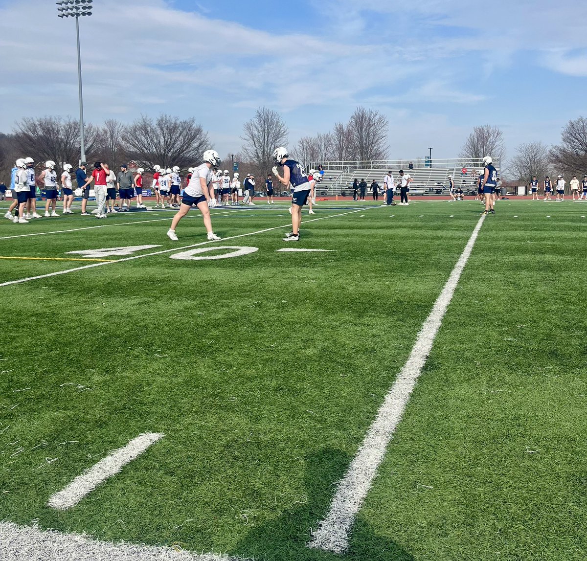 Had a great visit @LVCfootball today! Really enjoyed watching spring practice and touring the campus. Thank you <a href="/CoachThompsonCT/">Chris Thompson (Coach T)</a> and <a href="/CoachPBeltran/">Pablo Beltran</a> for the invite. 

<a href="/Coach__Mooney/">Coach Mooney</a>
<a href="/jbmandes/">Coach Jude</a>
<a href="/QACHS_Football/">Queen Anne's County HS Lions Football</a>