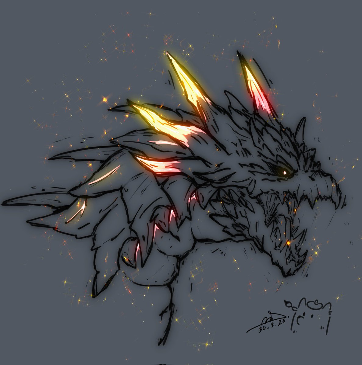 ドラゴン. 🐲
#art #artist #ocart #characterdesign #monster #Dragon #Kaiju #illustration #fanart #drawing #paint #sketches
#ドラゴン