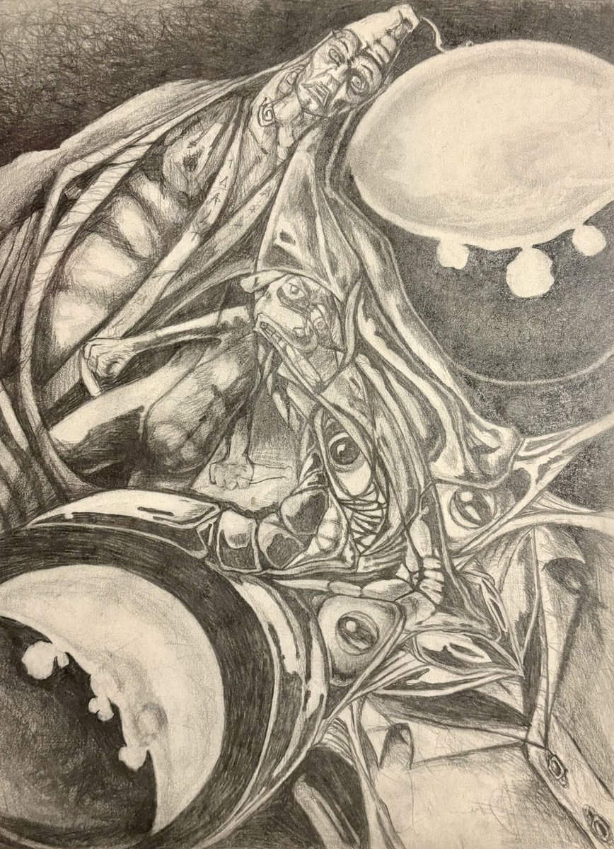 MtnLake4Evah's tweet image. I visited an old friend yesterday and he had a drawing of mine from 17 years ago that I completely forgot existed. There’s a lot going on in it. Turn it around and see what you can find.