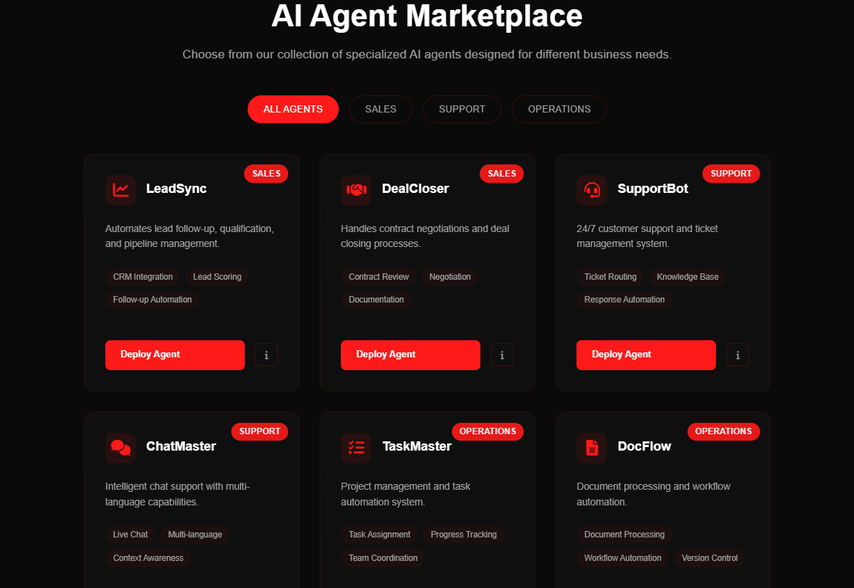 davis_xai's tweet image. The AI Agent Stack I built is crazy.

In 2 hours, I finished a full landing page for an AI agent marketplace.

Backend is next—then we launch.

Who wants early access to these AI agents?