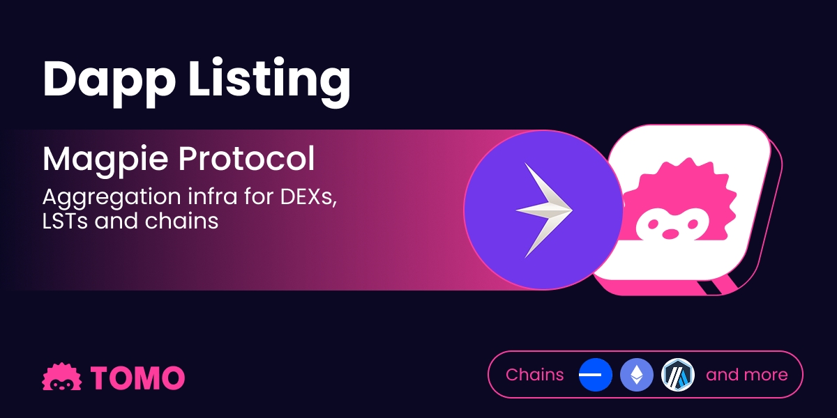 Tomo Wallet (@tomo_wallet) on Twitter photo 🦅 <a href="/magpieprotocol/">Magpie Protocol (moved to @flytrade_)</a> now accessible on Tomo Wallet!
Experience this powerful decentralized liquidity aggregation protocol that goes beyond bridges and connects chains seamlessly.
Achieve unparalleled pricing on any asset swap - effortlessly through #TomoWallet! 💱
Get started 🦅 <a href="/magpieprotocol/">Magpie Protocol (moved to @flytrade_)</a> now accessible on Tomo Wallet!
Experience this powerful decentralized liquidity aggregation protocol that goes beyond bridges and connects chains seamlessly.
Achieve unparalleled pricing on any asset swap - effortlessly through #TomoWallet! 💱
Get started