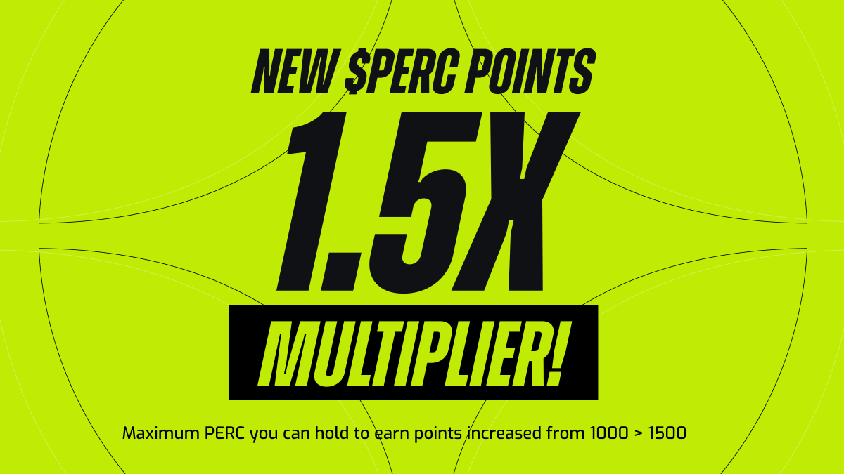xpgg_win's tweet image. New $PERC Points Features ahead of an even bigger upgrade coming this week 👊

1. Maximum PERC you can hold to earn points increased from 1,000 -&amp;gt; 1,500

2. New Multiplier: Deposit at least 500 $PERC to earn 1.5x multiplier!

Jump in now: loyalty.xp.gg/loyalty