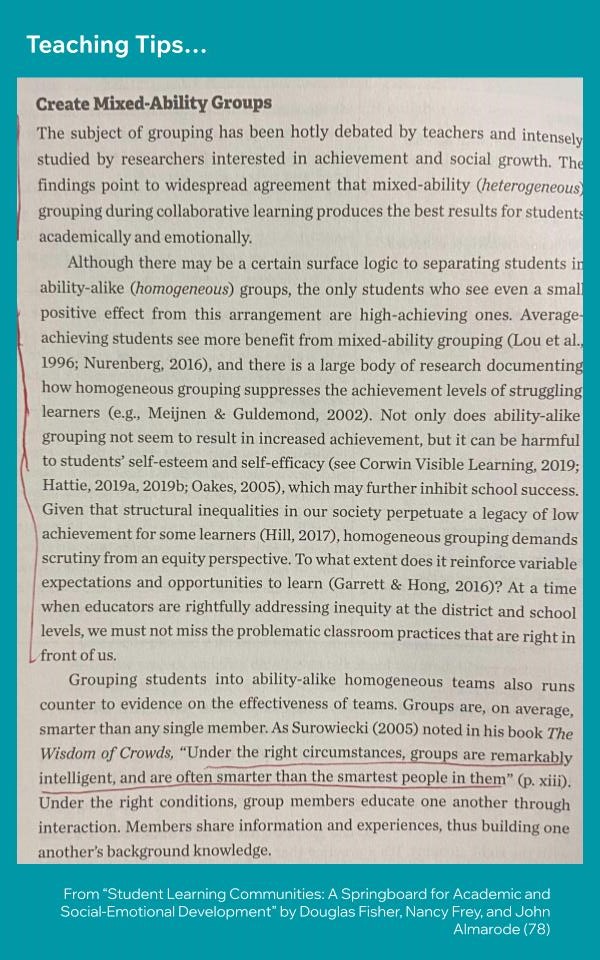 kenwhytock's tweet image. Homogenous groups vs. mixed grouping in classroom settings

#education #grouping #studentgroups #collaborativelearning #school #teaching