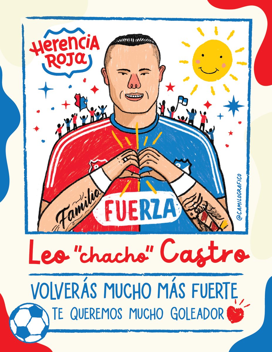 HerenciaRojaa's tweet photo. Hoy dejamos a un lado la rivalidad deportiva y le mandamos toda la energía ✨poderosa ❤️‍🩹 a LEO CASTRO quien nunca le negó una gota de sudor y amor al rojo de la montaña #fuerzagoleador https://t.co/22fN1oOXNr
