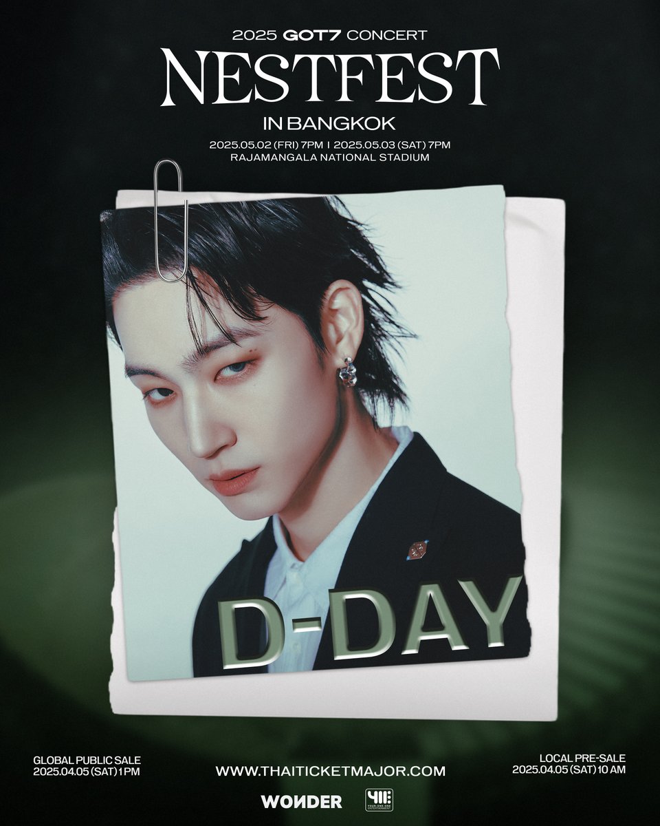 GOT7Official's tweet image. [D-DAY] 𝟐𝟎𝟐𝟓 𝐆𝐎𝐓𝟕 𝐂𝐎𝐍𝐂𝐄𝐑𝐓 &amp;lt;𝐍𝐄𝐒𝐓𝐅𝐄𝐒𝐓&amp;gt; 𝐢𝐧 𝐁𝐀𝐍𝐆𝐊𝐎𝐊 💚🌴
바로 오늘! 우리와 함께할 특별한 순간을 놓치지 마세요!

🗓️ DAY 1: 2025년 5월 2일 (금)
🗓️ DAY 2: 2025년 5월 3일 (토)
🕖 공연 시간: 오후 7시
🏟️ RAJAMANGALA NATIONAL STADIUM
🎟️ 티켓 판매: 2025년 4월…