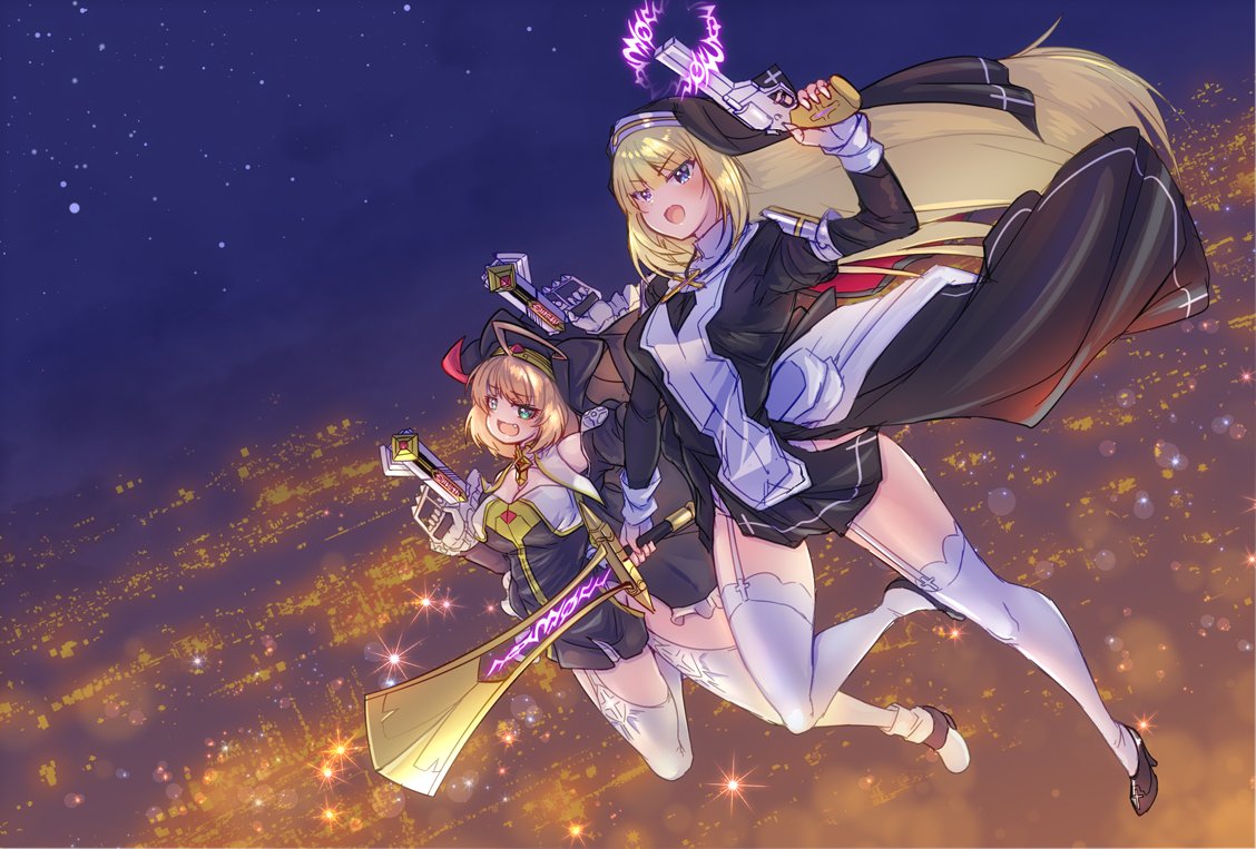 ダブルシスターキックは特にお気に入り😋
 #上手いとか下手とかそういうのは関係なく自分が気に入っている絵 