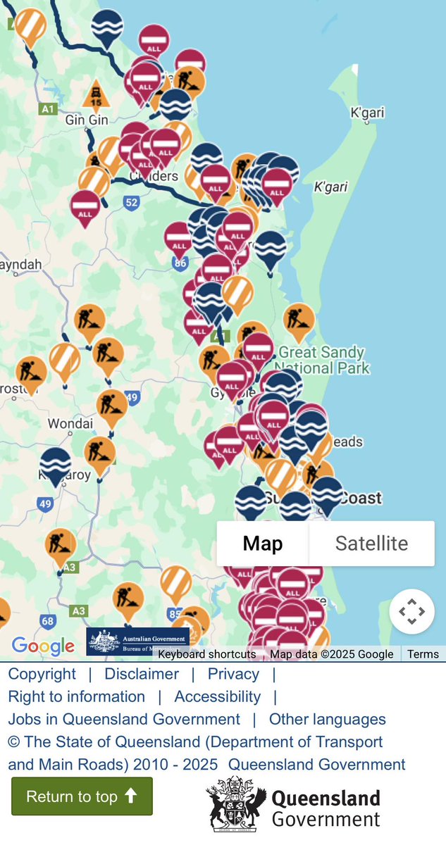 RennickGBR's tweet photo. Six inches of rain and this is what the Bruce Highway turns into. 

Money for Ukraine, money for Olympics, money for renewables but we can’t even keep a national highway open. 

That's why it’s time for change - it’s time to kick the majors to the curb. 

Vote for hope. Vote for solutions. Vote for People First.

#auspol