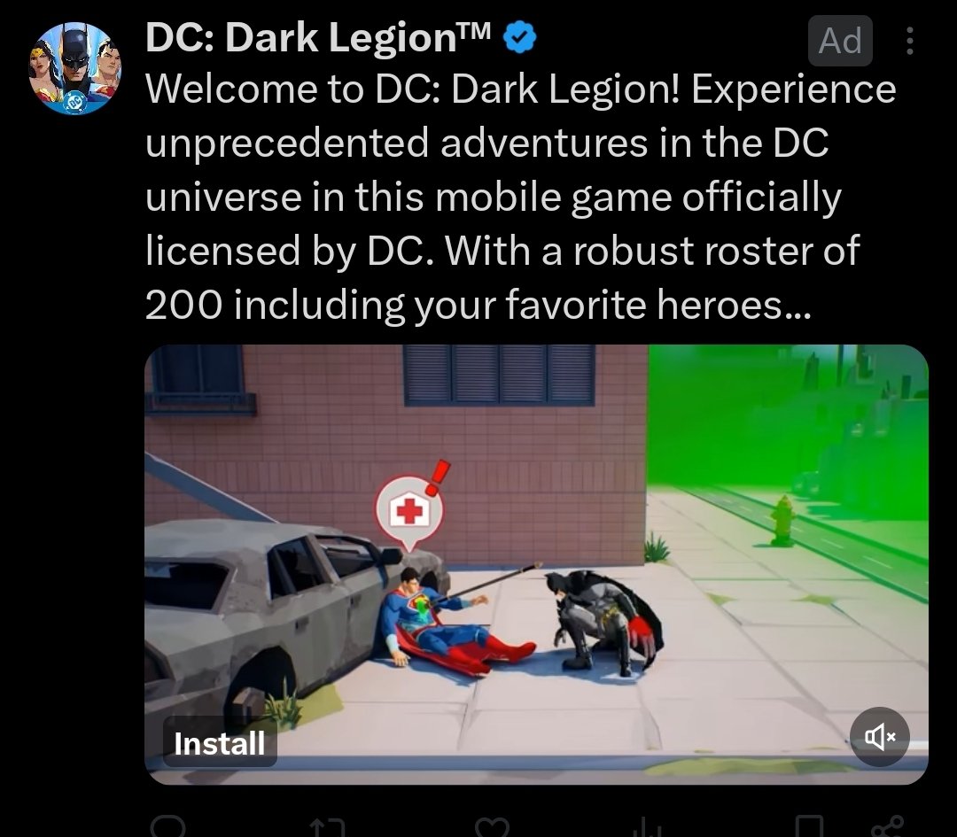 BlueFlareTempy's tweet image. seeing these mobile ads torture superman has been the best part of opening this app lately