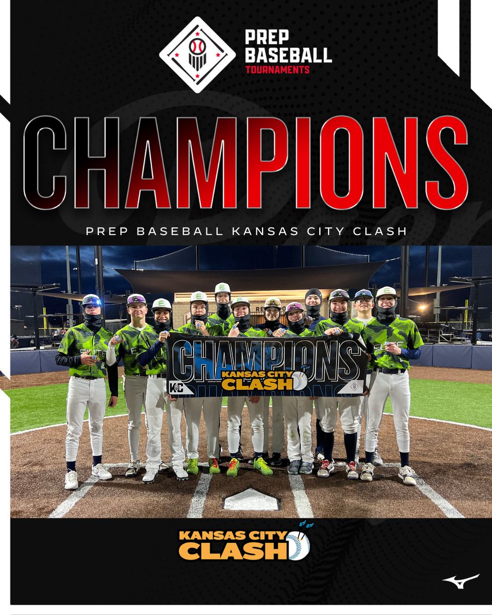PBTKansasCity's tweet photo. 🏆CHAMPIONS🏆

Congratulations to the 2025 PBKC Clash 14U D1 Champions, Elite Baseball - Vais!!!  

#PrepBaseballKC https://t.co/aRPW4YL4px
