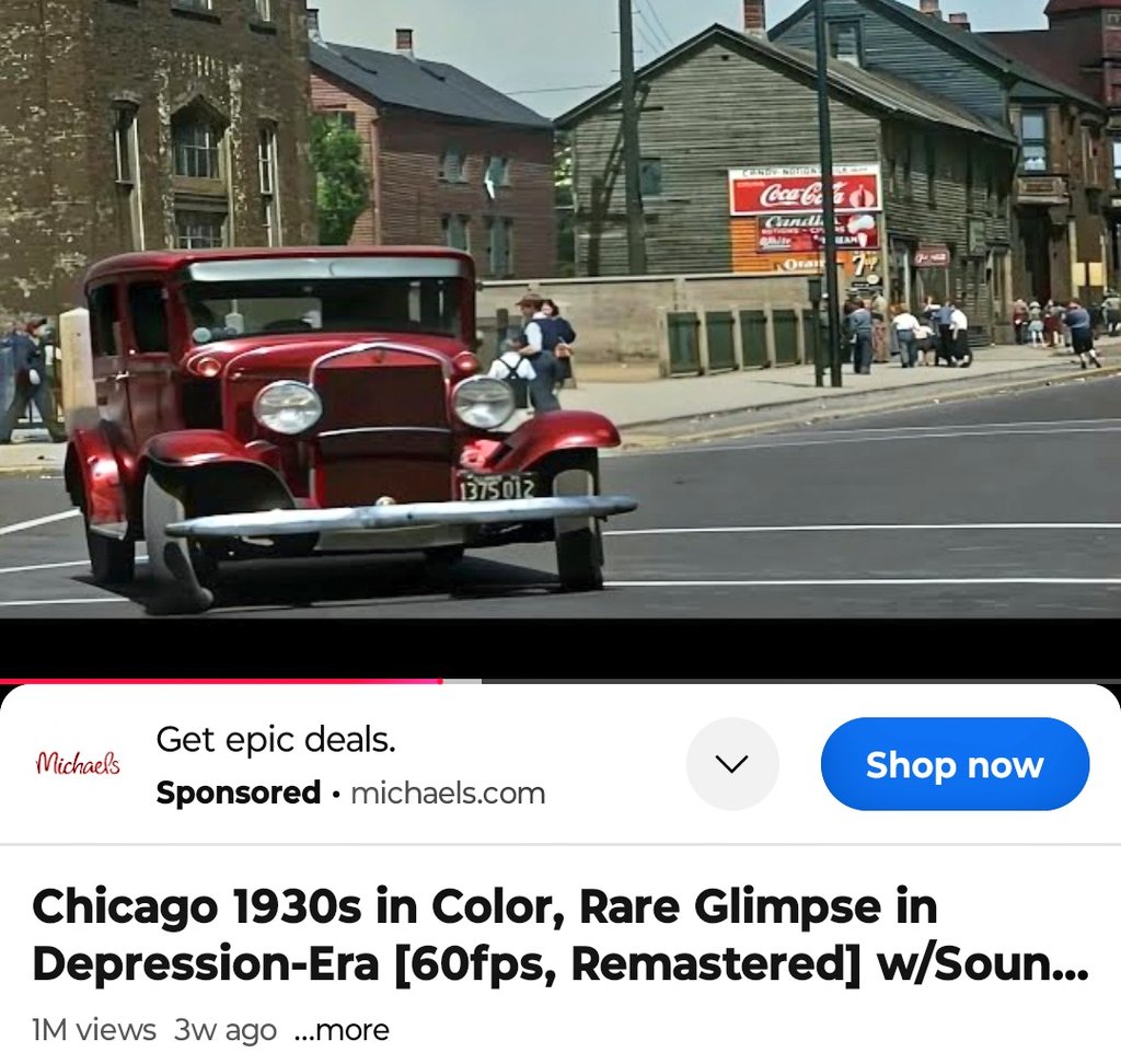 Very cool colorized video showing city life in Chicago during the 1930s. Link 👇
youtu.be/tpE_hyUtbA8?si…