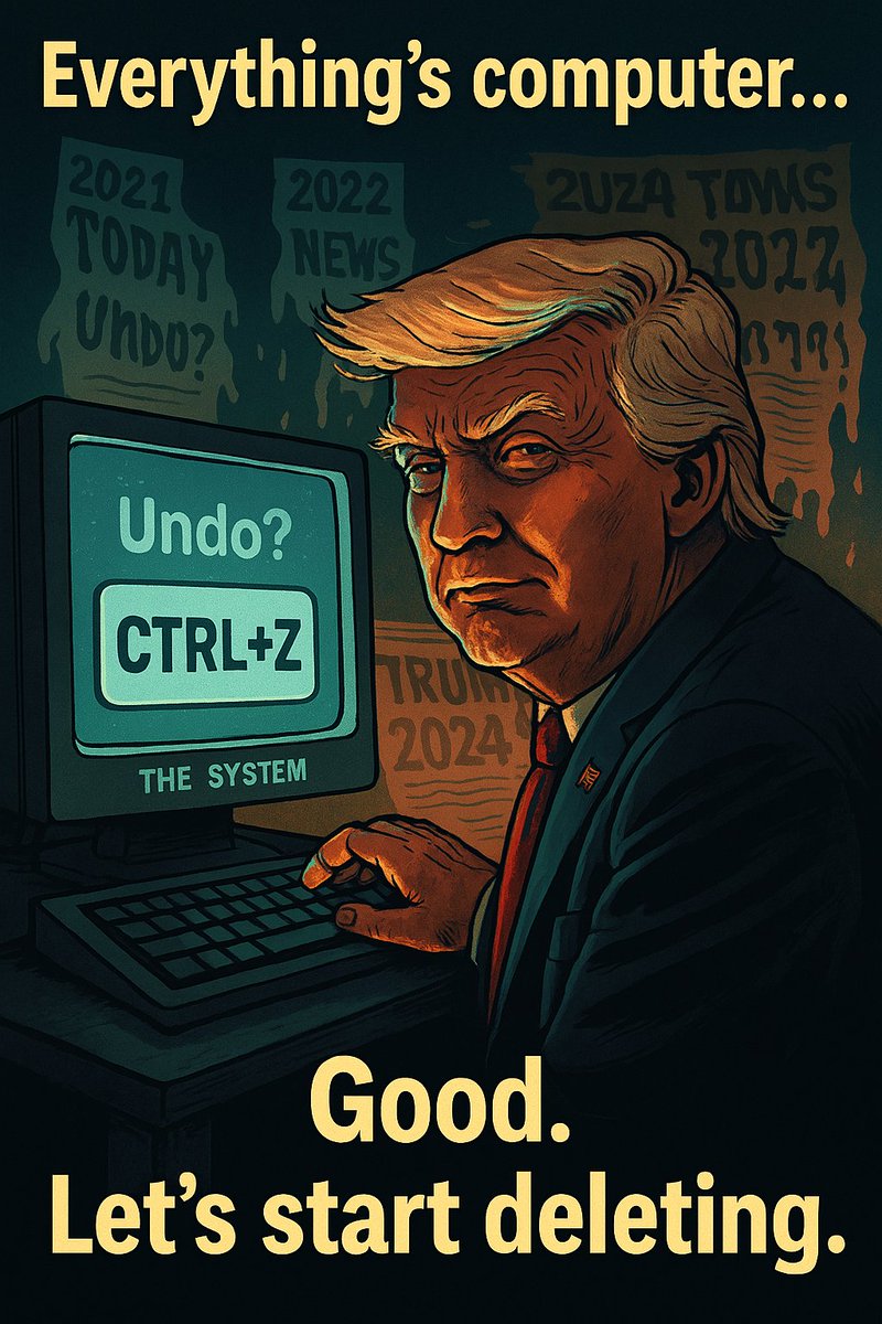DarkTrump2025's tweet photo. If everything’s computer now, does that mean I can just CTRL+Z the last four years?
Asking for 75 million friends. #DarkTrump #EverythingIsComputer #CTRLZ2024 #ShadowFiles #DigitalDominion @realDonaldTrump https://t.co/3Kv5eg9QZg