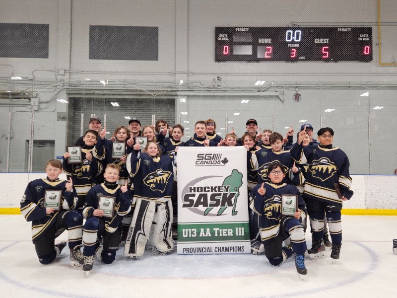 SaskatoonMHA's tweet photo. Congratulations to the U13B Wild Mustangs on winning the @hockeysask U13AA Tier 3 Provincial Championship tonight in Regina!

The Mustangs also won the SMHA U13B City Championship!

Great job by all involved with the Mustangs this season! https://t.co/iyb54Kp1VU