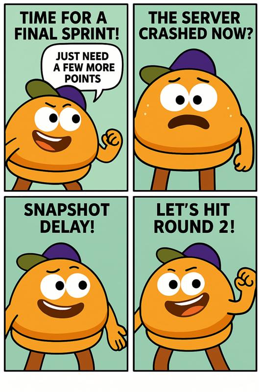 📢 BURGER OVERLOAD! Snapshot Delay = One More Shot! 🍔⚡  

Burger Blast went viral and the servers couldn’t handle the final sprint 💥

📸 Snapshot delayed 1 week  
✅ Missed your last-minute grind? You’re back in the game  
🔥 Sprint conditions: flawless
👉 Full update: