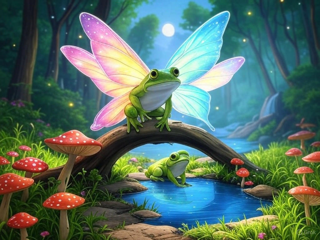 SecretaryFairy's tweet image. Chase your dreams like a fairy flying through the forest 🧚‍♀️ Hop toward them like a frog on a lily pad 🐸 and let them grow wild like mushrooms after the rain 🍄 ✨ #SundayMagic #ImageByGrok