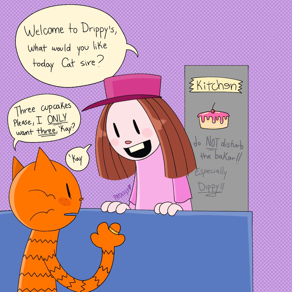 patazys's tweet photo. Introducing my dogman oc Batch, a bat who works as a baker🤺

Dippy le paga menos del sueldo mínimo😔

#dogman #dogmanoc #Peteythecat #detey #dogmantwt 
(Petey n Dogman are married here btw) https://t.co/RoqTvo1lCp