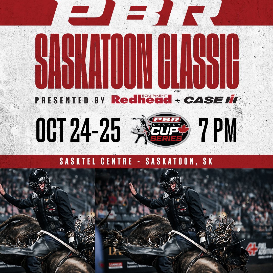 JUST ANNOUNCED: For the 17th time in history, <a href="/PBRCanada/">PBR Canada</a> will buck into SaskTel Centre for two nights of competition on October 24-25 for the PBR Saskatoon Classic, presented by Redhead Equipment and Case IH.

Tickets on sale Friday at 10AM