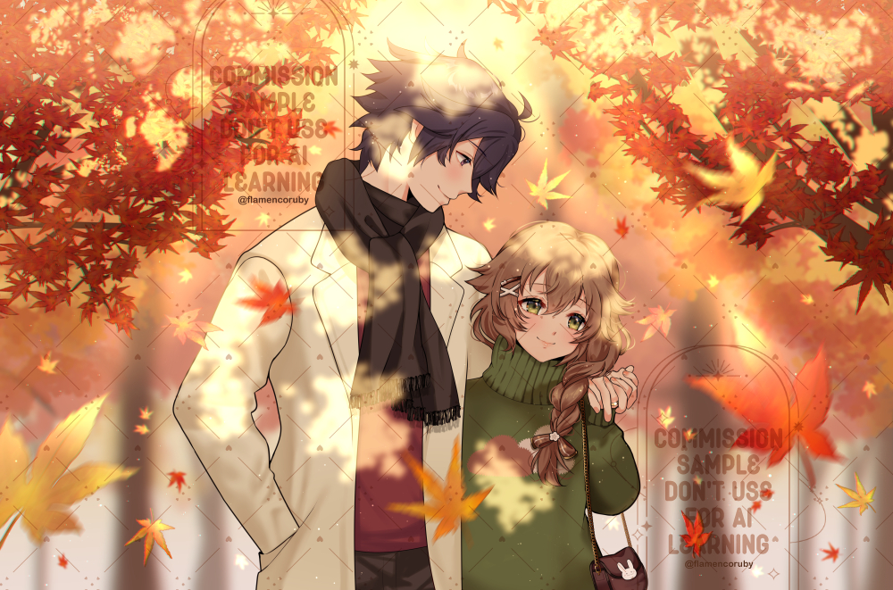 rean &amp; towa vgen c🍁mmission for squidcat (@🦋☁)!!! thank you so much for supporting me!!! 🍂💙🤎
