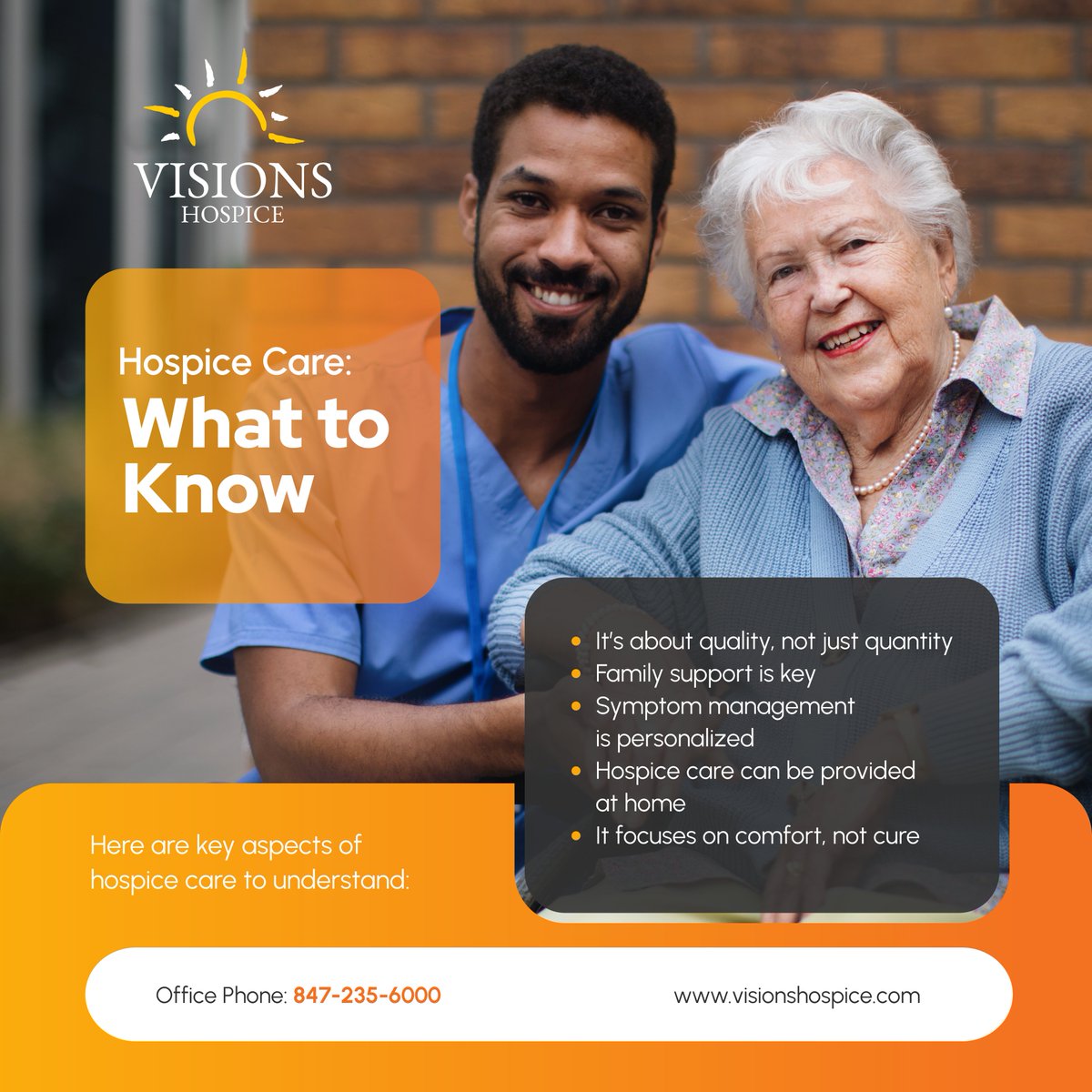 Visions_Hospice's tweet photo. Learn the basics of hospice care. 💙 These tips will guide you through understanding how it can help your loved one. 🌿 Reach out to learn more about our hospice care services. 

Read more: https://t.co/ZO7ddlW4Va

#SchaumburgIL #HospiceCare #EndOfLifeCare #Comfort #QualityOfLife https://t.co/zAEplOEgnu