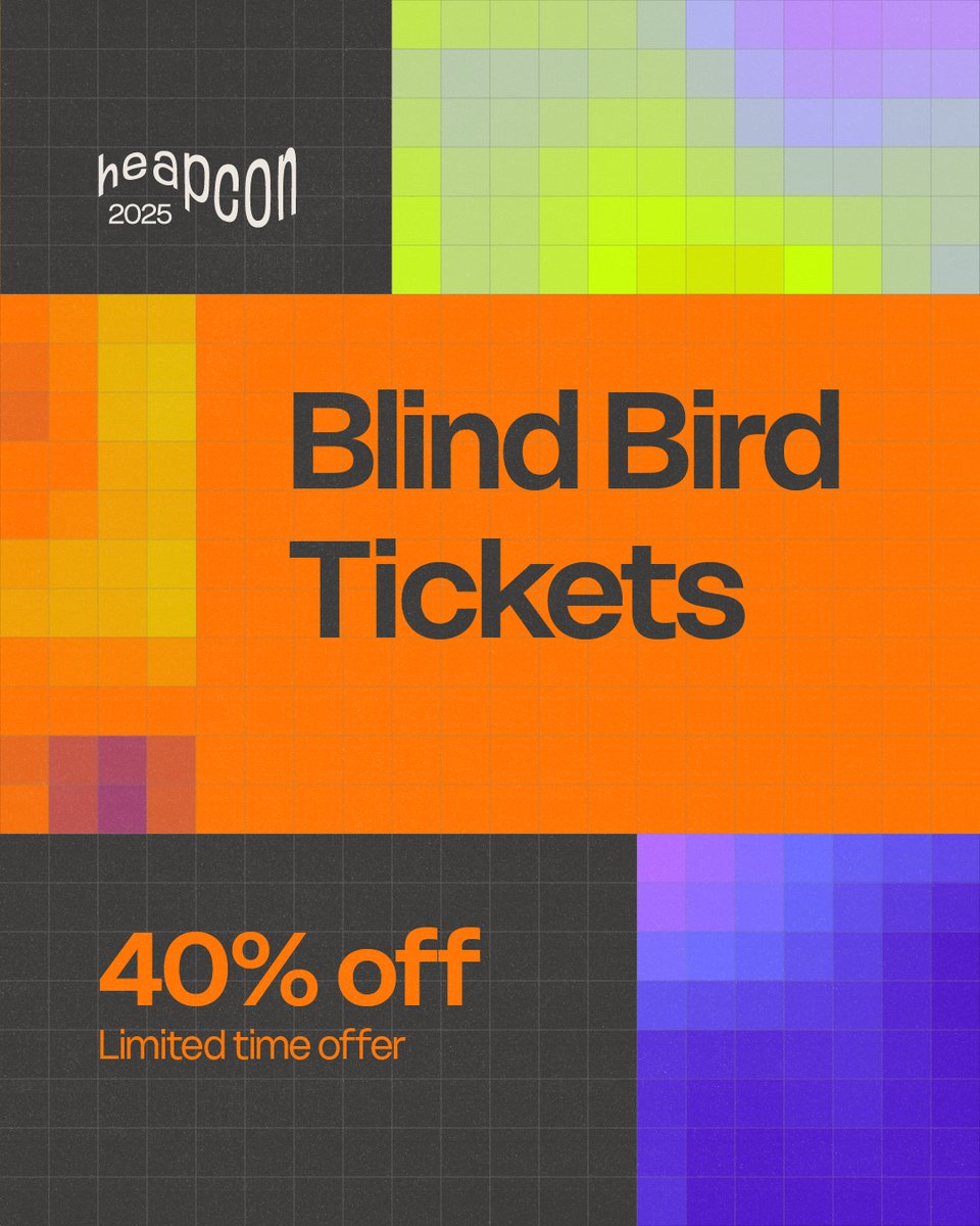 heap_space's tweet image. Oni koji znaju već kupuju. 🎟️
Blind Bird karte za #Heapcon2025 su u prodaji.
Najniža cena. Ograničena količina. Ti biraš.
👉 heapcon.io/2025/