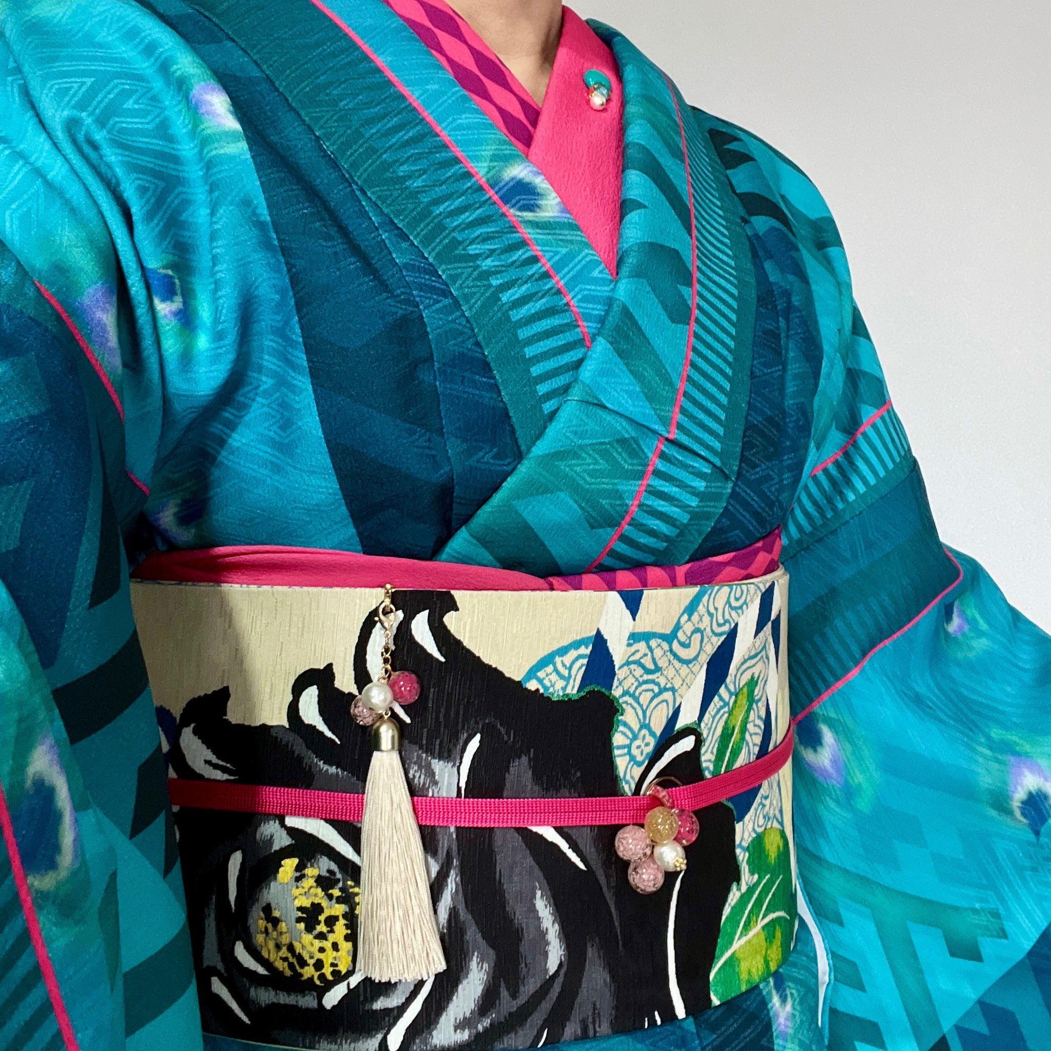 伊勢丹☆古今の洗える着物☆小紋袷ふりふきものやまと豆千代