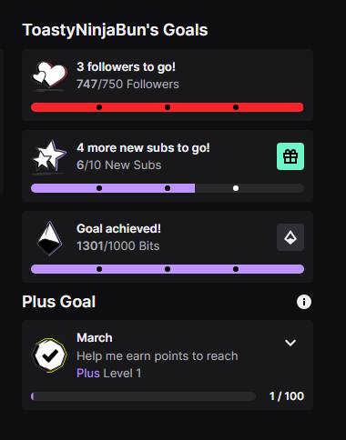 DarKnightEntity's tweet image. So CLOSE on Twitch.tv/ToastyNinjaBun yet so far lol #1loaf my crumblings