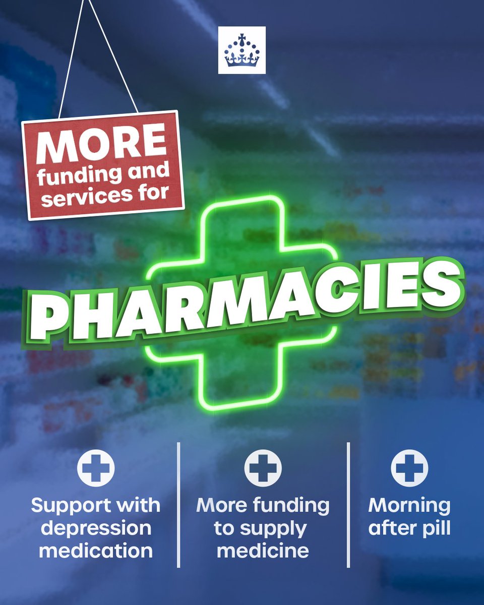 Department of Health and Social Care (@dhscgovuk) on Twitter photo A new deal with <a href="/ComPharmEngland/">Community Pharmacy England</a> means patients will receive more services, as community pharmacies receive record investment.
This is part of the government’s Plan for Change to shift care out of hospital into the community.
Find out more:
gov.uk/government/new… A new deal with <a href="/ComPharmEngland/">Community Pharmacy England</a> means patients will receive more services, as community pharmacies receive record investment.
This is part of the government’s Plan for Change to shift care out of hospital into the community.
Find out more:
gov.uk/government/new…